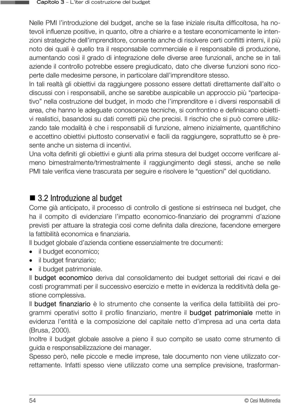 integrazione delle diverse aree funzionali, anche se in tali aziende il controllo potrebbe essere pregiudicato, dato che diverse funzioni sono ricoperte dalle medesime persone, in particolare dall