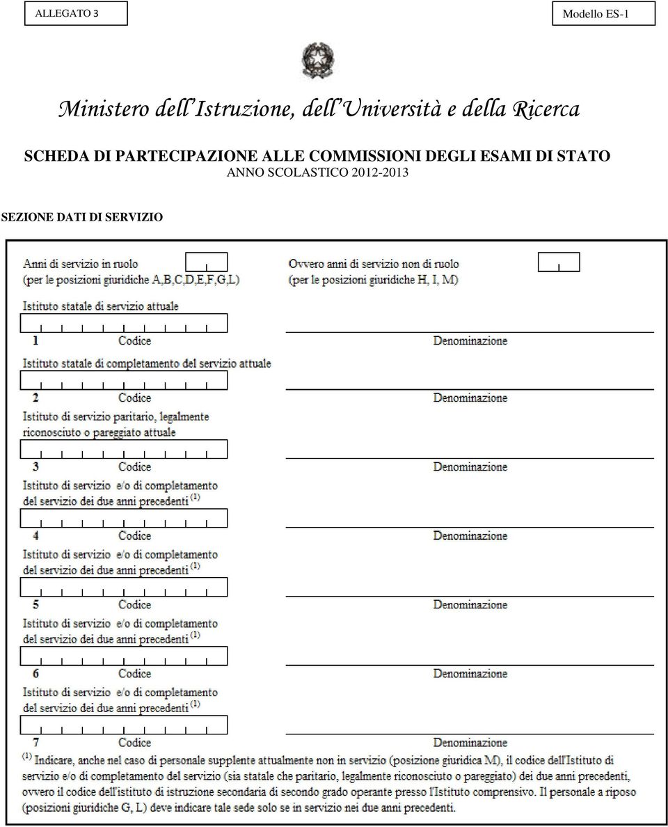 SCHEDA DI PARTECIPAZIONE ALLE COMMISSIONI DEGLI