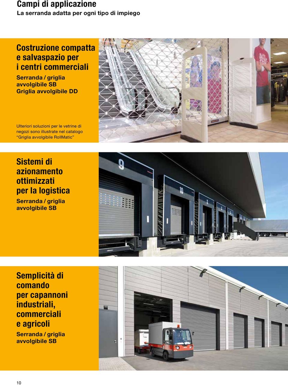 illustrate nel catalogo Griglia avvolgibile RollMatic Sistemi di azionamento ottimizzati per la logistica Serranda /