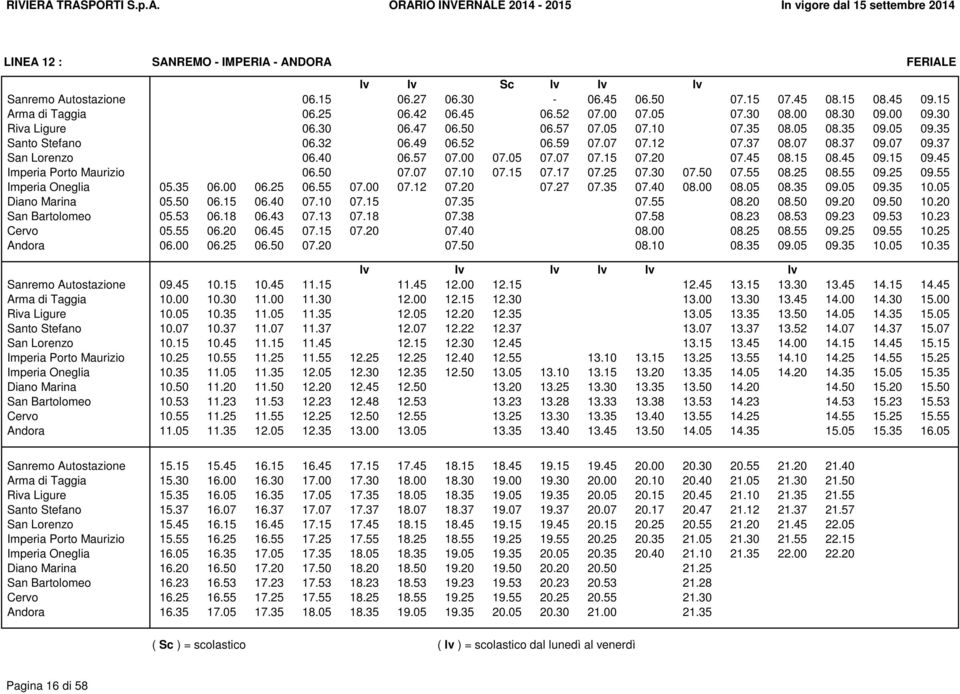 40 06.57 07.00 07.05 07.07 07.15 07.20 07.45 08.15 08.45 09.15 09.45 Imperia Porto Maurizio 06.50 07.07 07.10 07.15 07.17 07.25 07.30 07.50 07.55 08.25 08.55 09.25 09.55 Imperia Oneglia 05.35 06.