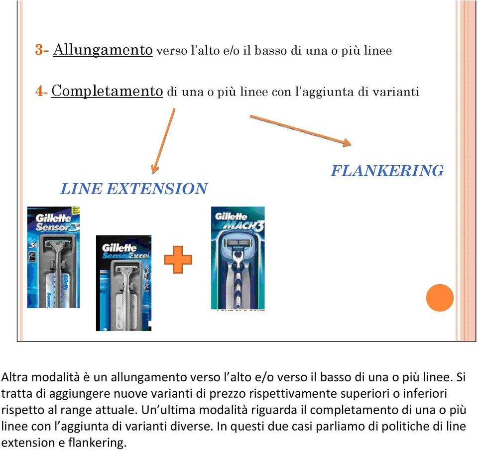 Si tratta di aggiungere nuove varianti di prezzo rispettivamente superiori o inferiori rispetto al range attuale.