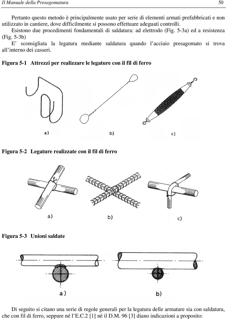 5-3b) E sconsigliata la legatura mediante saldatura quando l acciaio presagomato si trova all interno dei casseri.