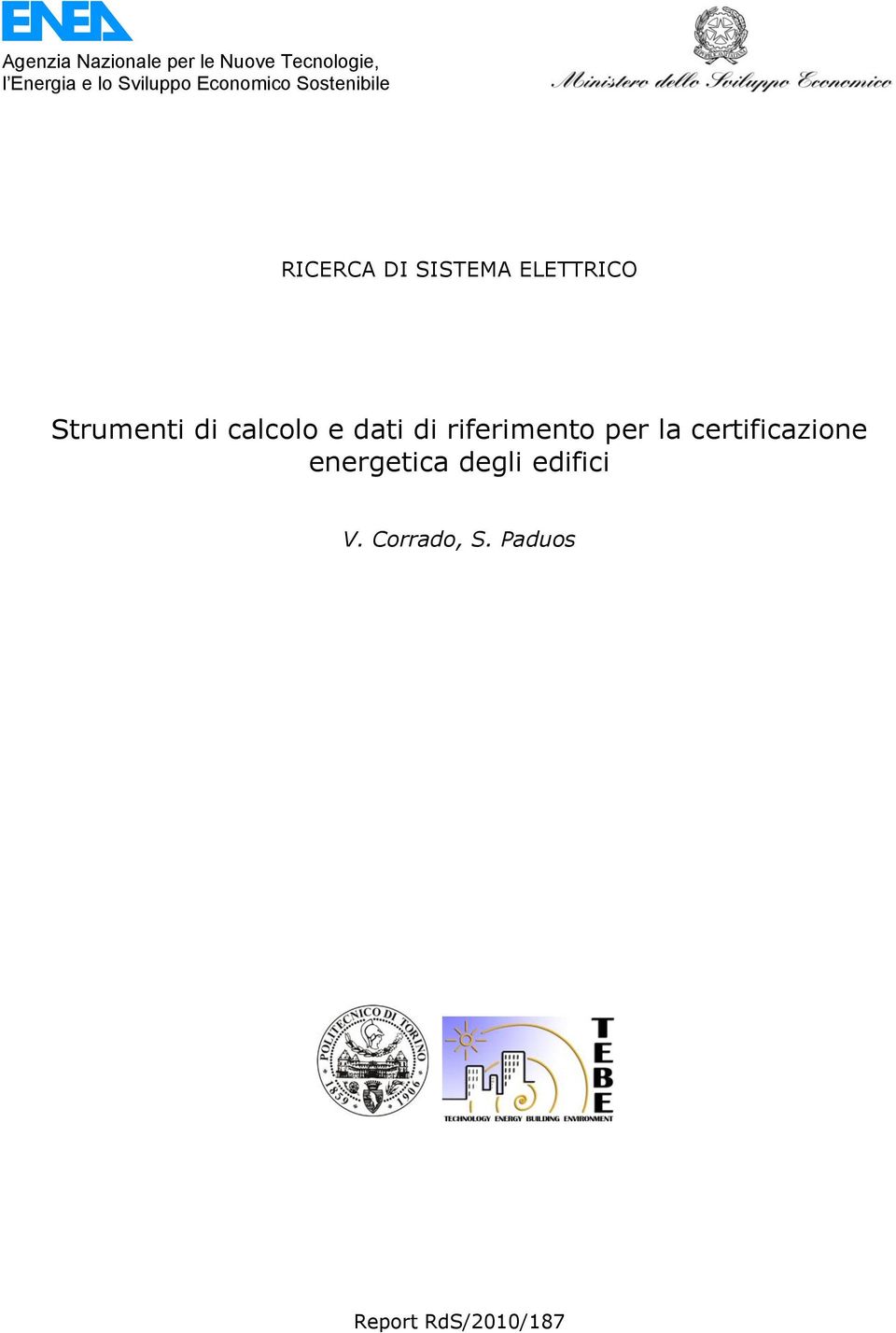 Strumenti di calcolo e dati di riferimento per la