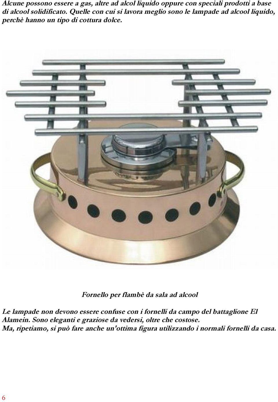 Fornello per flambè da sala ad alcool Le lampade non devono essere confuse con i fornelli da campo del battaglione El