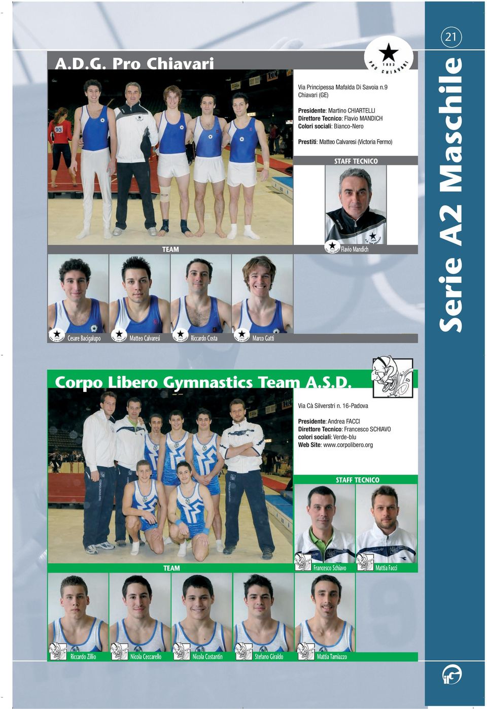 Fermo) Flavio Mandich Serie A2 Maschile Corpo Libero Gymnastics Team A.S.D. Via Cà Silverstri n.