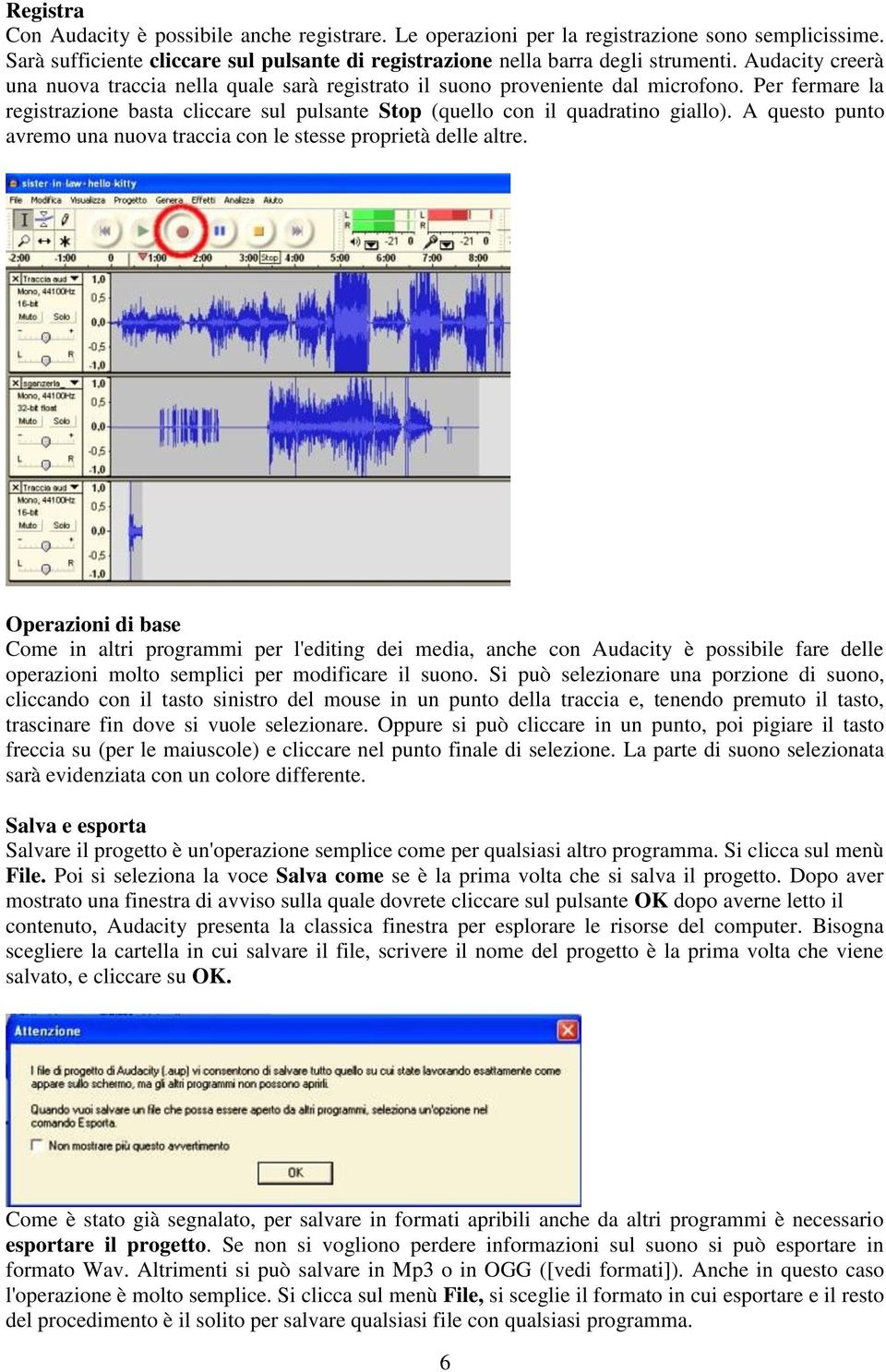 A questo punto avremo una nuova traccia con le stesse proprietà delle altre.