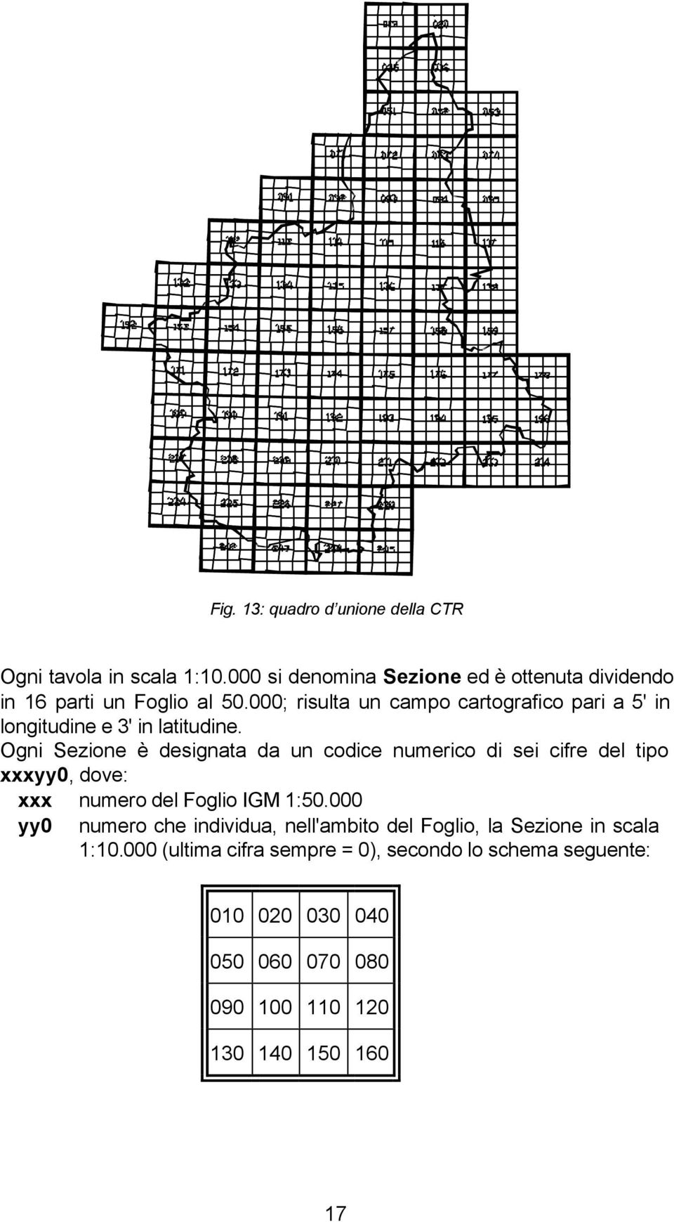 000; risulta un campo cartografico pari a 5' in longitudine e 3' in latitudine.