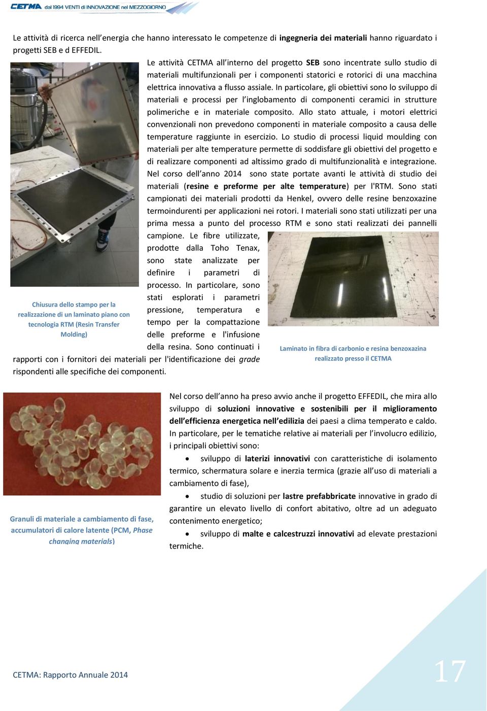 In particolare, gli obiettivi sono lo sviluppo di materiali e processi per l inglobamento di componenti ceramici in strutture polimeriche e in materiale composito.