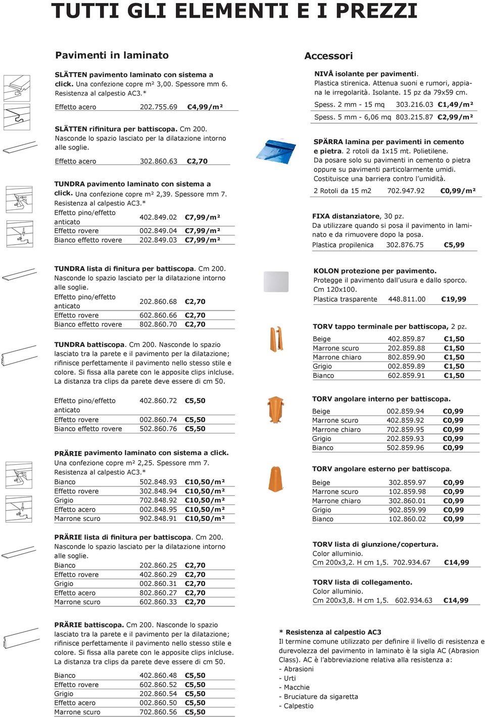 03 1,49/m² Spess. 5 mm - 6,06 mq 803.215.87 2,99/m² SLÄTTEN rifinitura per battiscopa. Cm 200. Nasconde lo spazio lasciato per la dilatazione intorno alle soglie. Effetto acero 302.860.