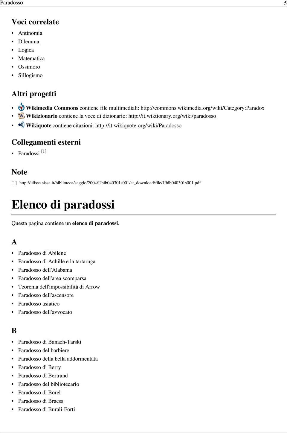 org/ wiki/ Paradosso Collegamenti esterni Paradossi [1] Note [1] http:/ / ulisse. sissa. it/ biblioteca/ saggio/ 2004/ Ubib040301s001/ at_download/ file/ Ubib040301s001.