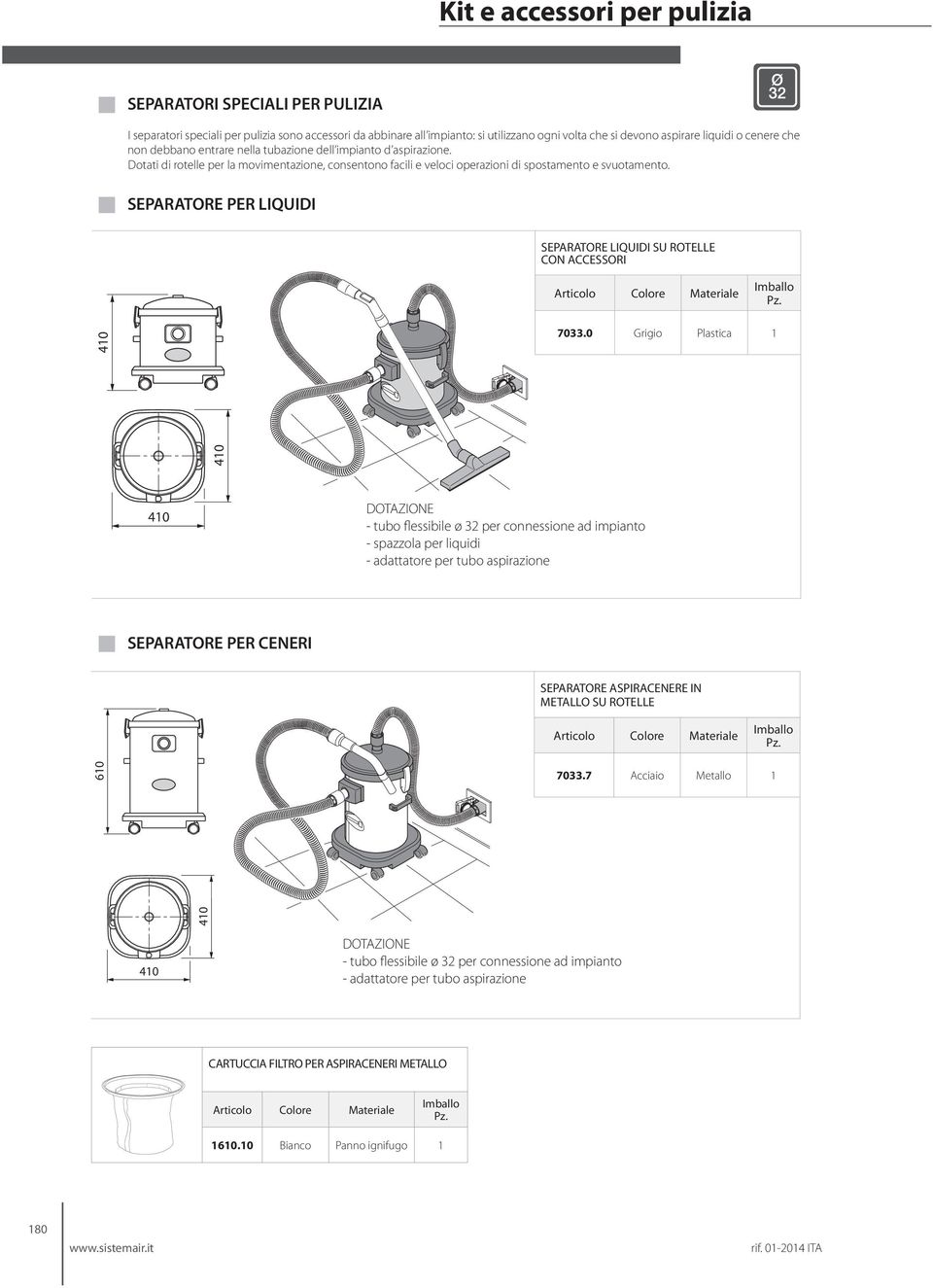 SEPARATORE PER LIQUIDI SEPARATORE LIQUIDI SU ROTELLE CON ACCESSORI 7033.