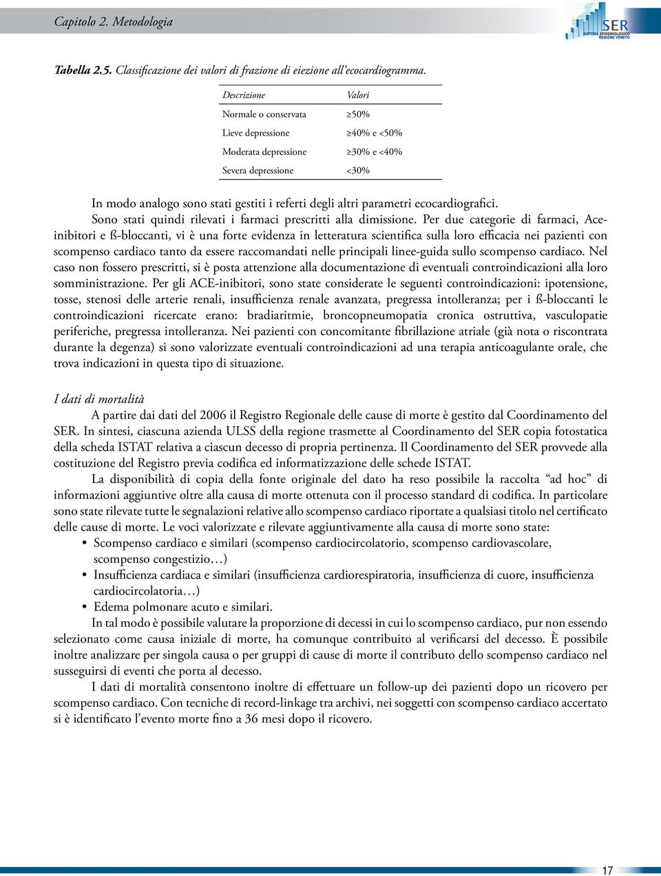 ecocardiografici. Sono stati quindi rilevati i farmaci prescritti alla dimissione.