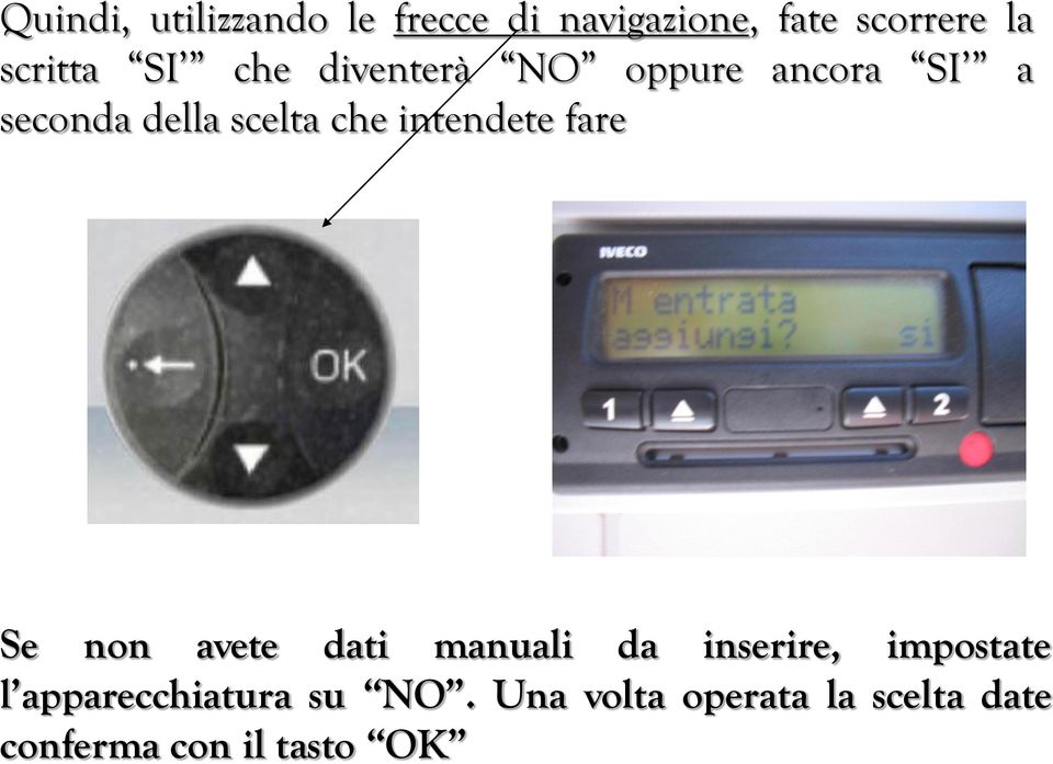 intendete fare Se non avete dati manuali da inserire, impostate l