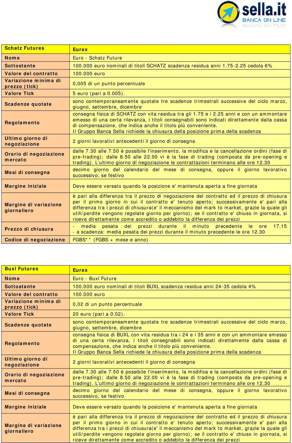 25 anni e con un ammontare emesso di una certa rilevanza, i titoli consegnabili sono indicati direttamente dalla cassa di compensazione, che indica anche il titolo più conveniente. Orario di trading).