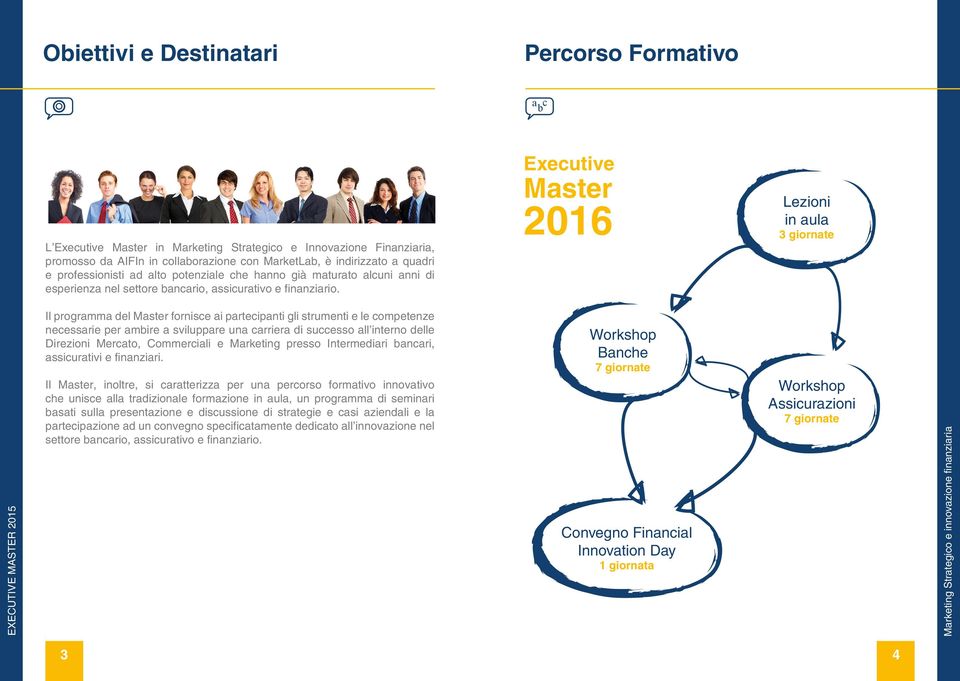 Executive Master 2016 Lezioni in aula 3 giornate Il programma del Master fornisce ai partecipanti gli strumenti e le competenze necessarie per ambire a sviluppare una carriera di successo all interno