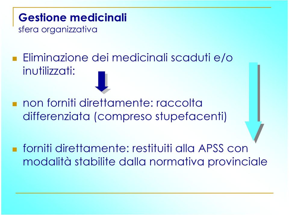 raccolta differenziata (compreso stupefacenti) forniti