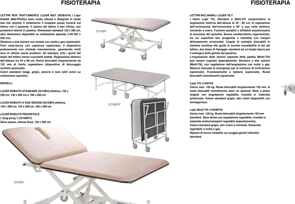 Struttura a due sezioni con testata con molla a gas (opzionale). Foro naso-bocca con copertura (opzionale).