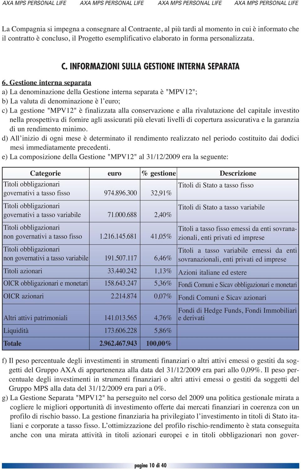 rivalutazione del capitale investito nella prospettiva di fornire agli assicurati più elevati livelli di copertura assicurativa e la garanzia di un rendimento minimo.