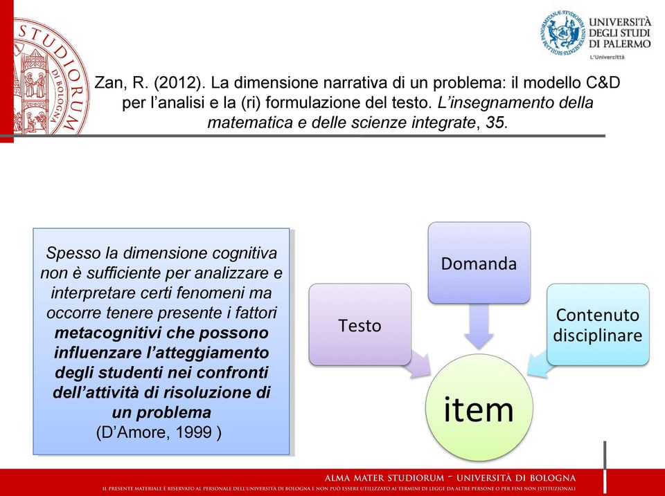 Spesso Spessolaladimensione dimensionecognitiva cognitiva non nonèèsufficiente sufficienteper peranalizzare analizzareee interpretare interpretarecerti certifenomeni