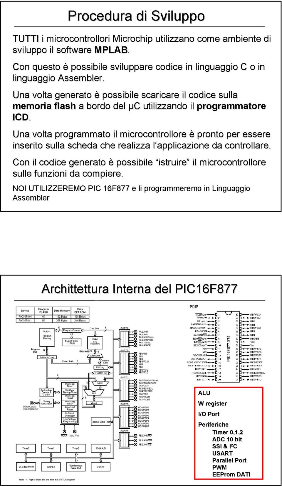 Una volta generato è possibile scaricare il codice sulla memoria flash a bordo del µc C utilizzando il programmatore ICD.