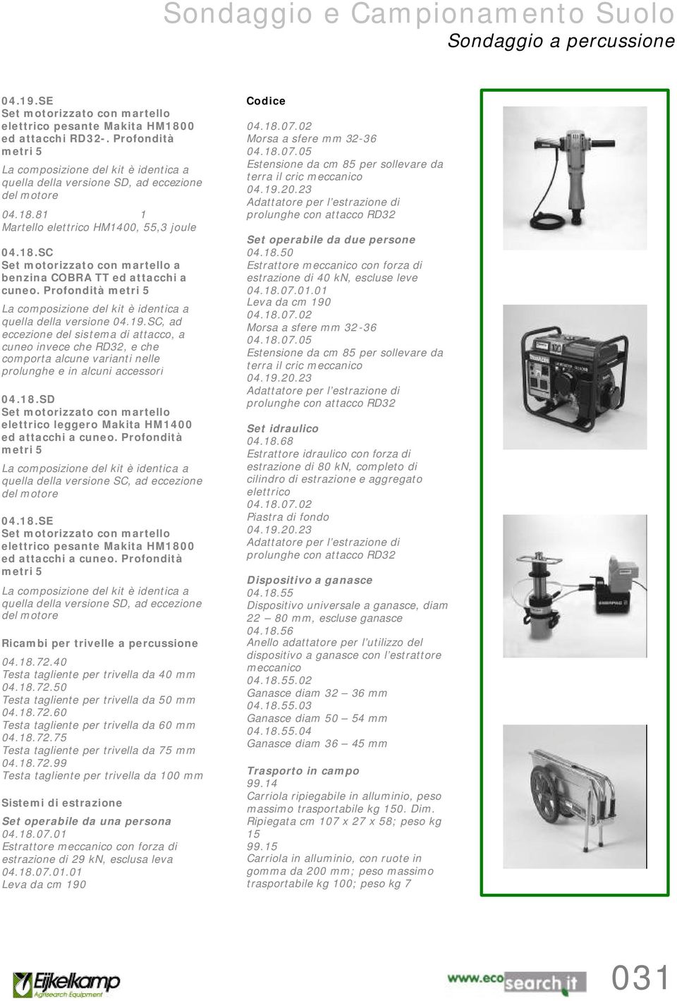 Profondità metri 5 La composizione del kit è identica a quella della versione 04.19.