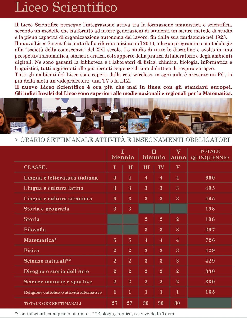 Il nuovo Liceo Scientifico, nato dalla riforma iniziata nel 2010, adegua programmi e metodologie alla società della conoscenza del XXI secolo.