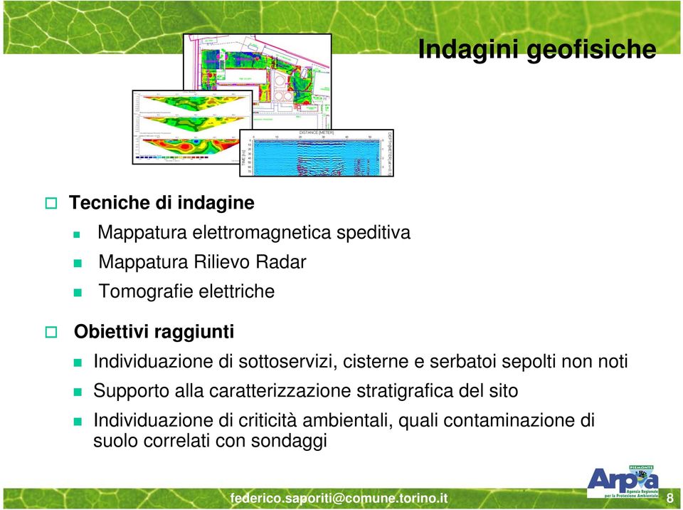 sepolti non noti Supporto alla caratterizzazione stratigrafica del sito Individuazione di criticità