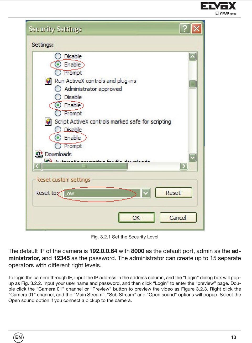 To login the camera through IE, input the IP address in the address column, and the Login dialog box will popup as Fig. 3.2.