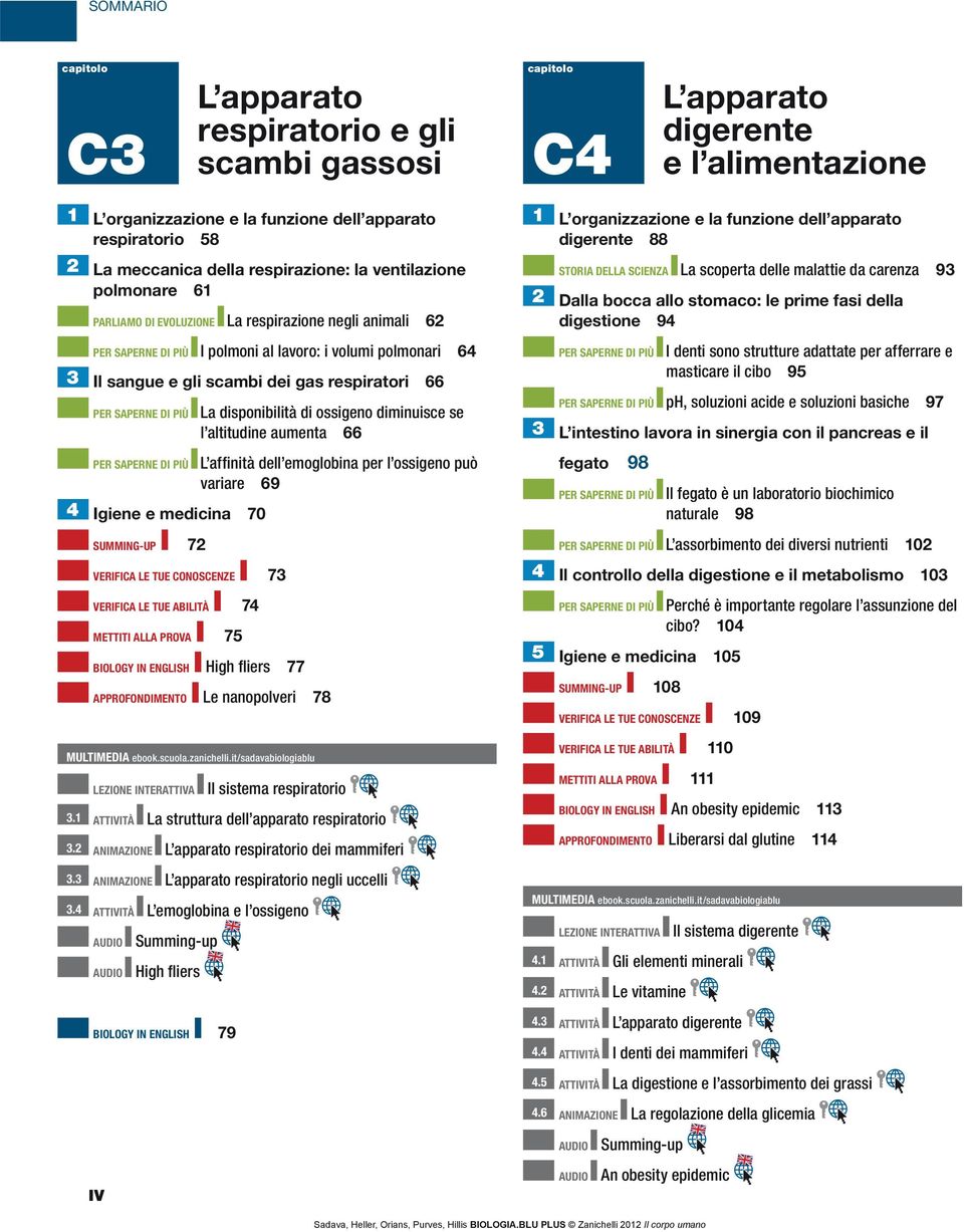 SUMMING-UP 72 VERIFICA LE TUE CONOSCENZE 73 VERIFICA LE TUE ABILITÀ 74 METTITI ALLA PROVA 75 La disponibilità di ossigeno diminuisce se l altitudine aumenta 66 L affinità dell emoglobina per l