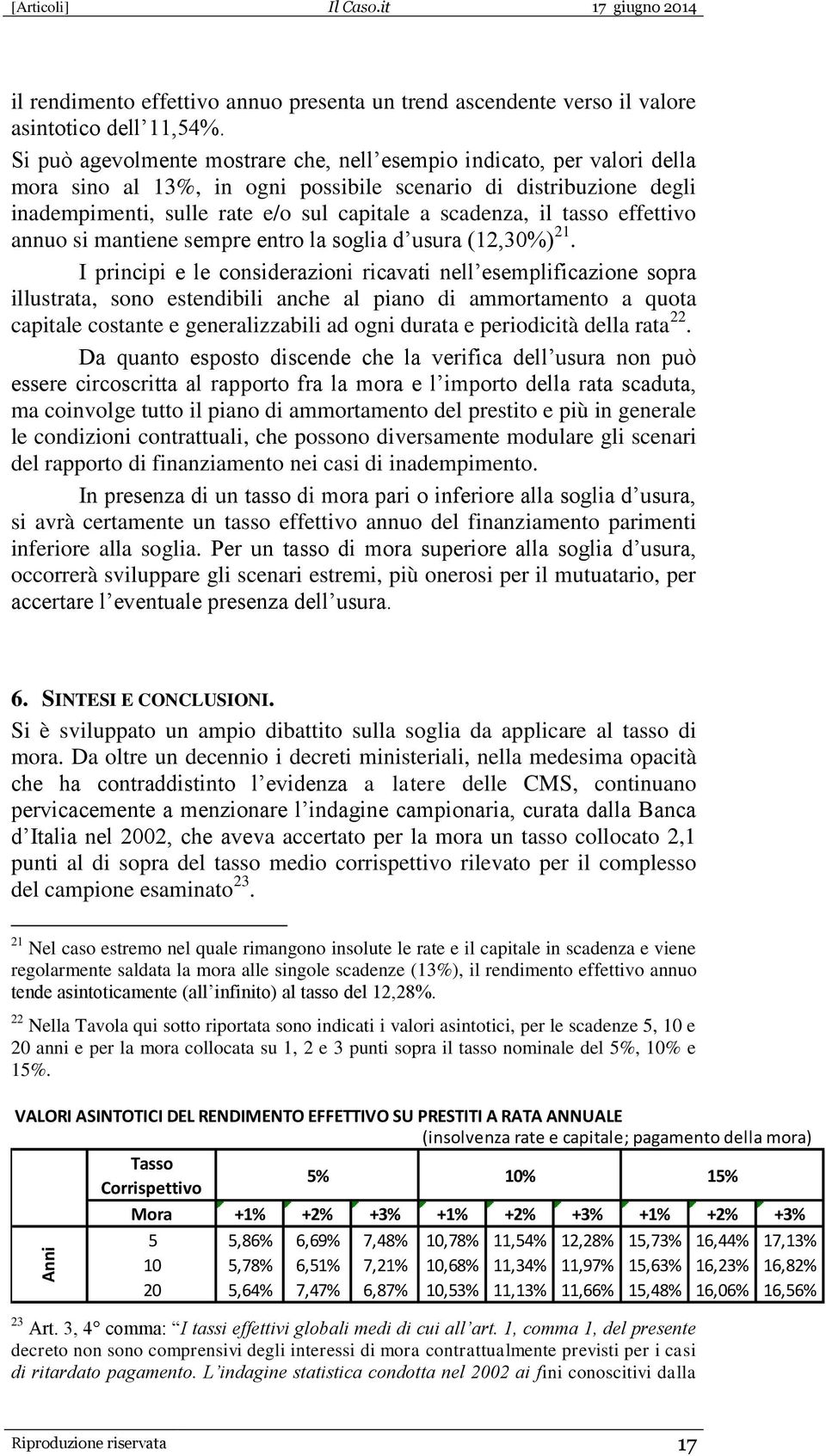 tasso effettivo annuo si mantiene sempre entro la soglia d usura (12,30%) 21.