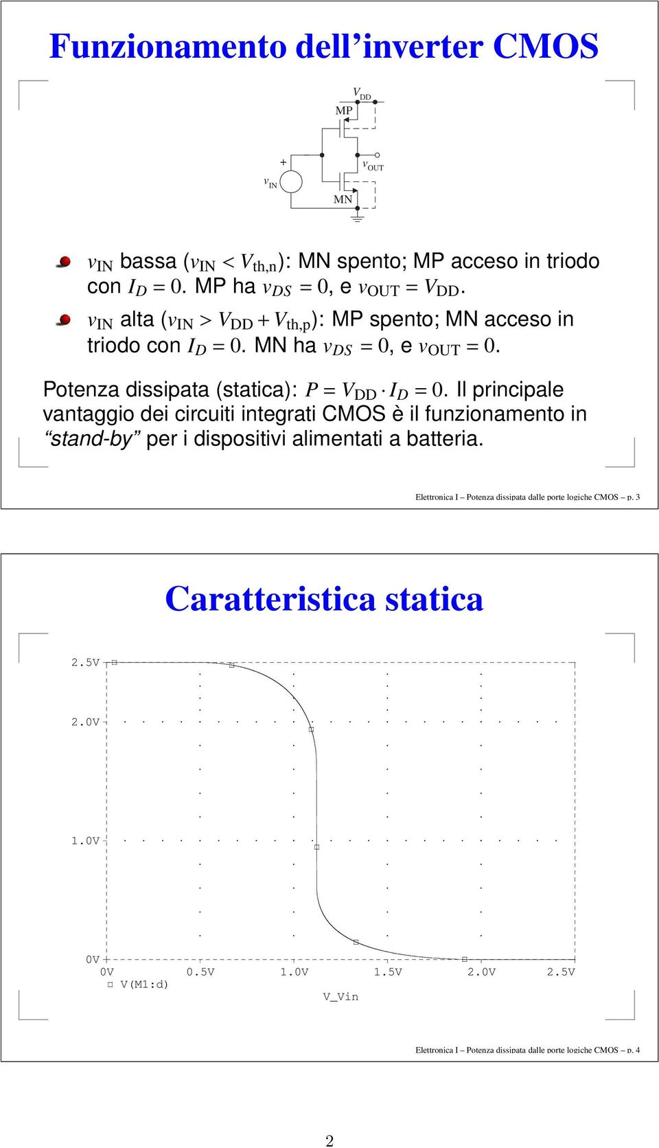 Il principale vantaggio dei circuiti integrati MOS è il funzionamento in stand-by per i dispositivi alimentati a batteria.