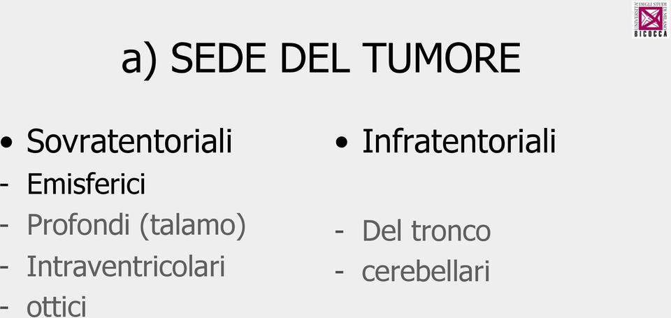 Intraventricolari - ottici