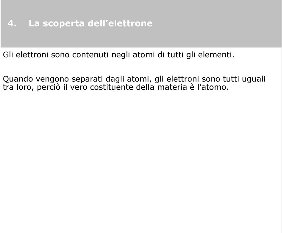 Quando vengono separati dagli atomi, gli elettroni sono