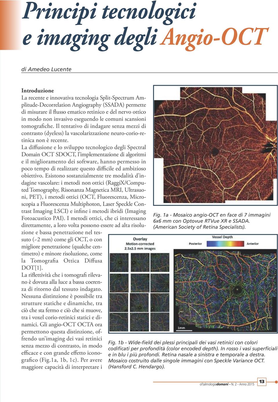 Il tentativo di indagare senza mezzi di contrasto (dyeless) la vascolarizzazione neuro-corio-retinica non è recente.