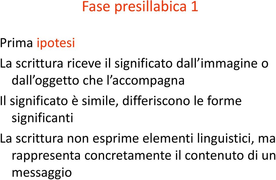 simile, differiscono le forme significanti La scrittura non esprime