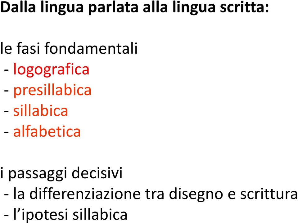 sillabica - alfabetica i passaggi decisivi - la