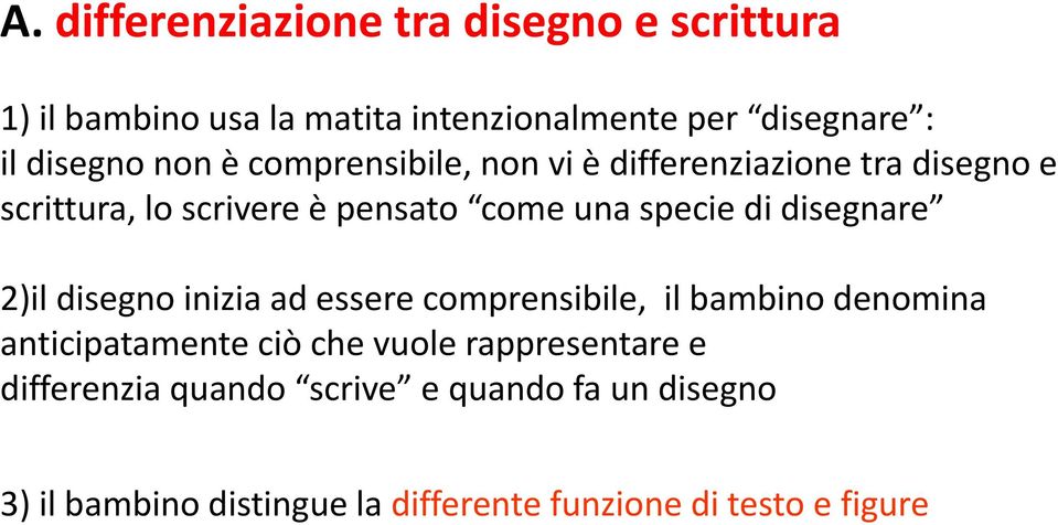 disegnare 2)il disegno inizia ad essere comprensibile, il bambino denomina anticipatamente ciò che vuole