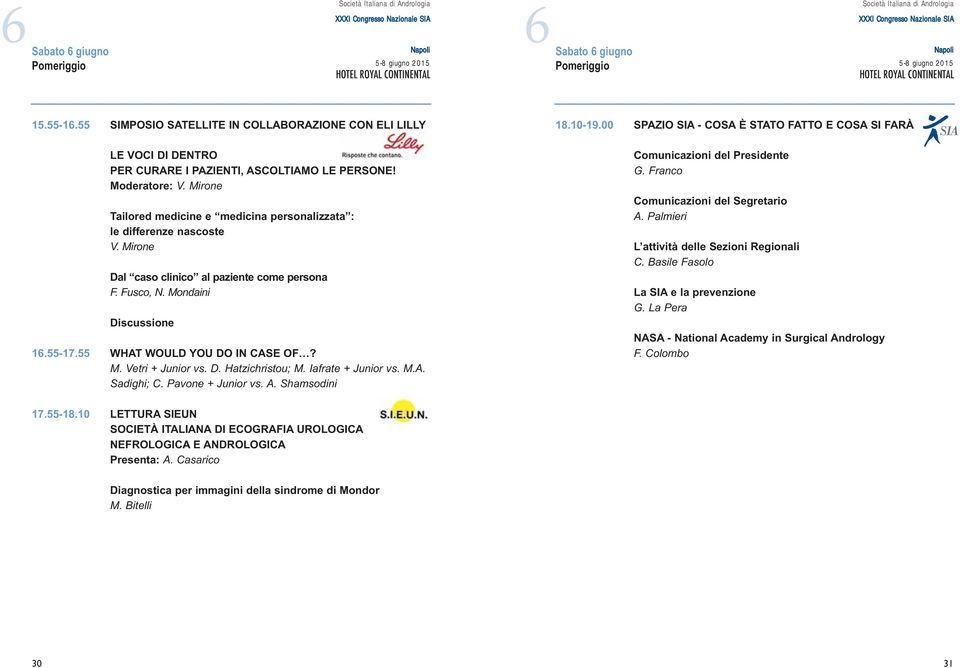 Moderatore: V. Mirone Tailored medicine e medicina personalizzata : le differenze nascoste V. Mirone Dal caso clinico al paziente come persona F. Fusco, N. Mondaini Discussione 16.55-17.