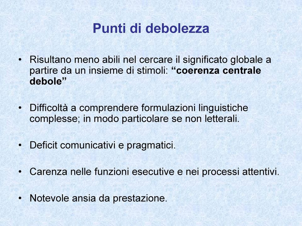 linguistiche complesse; in modo particolare se non letterali.