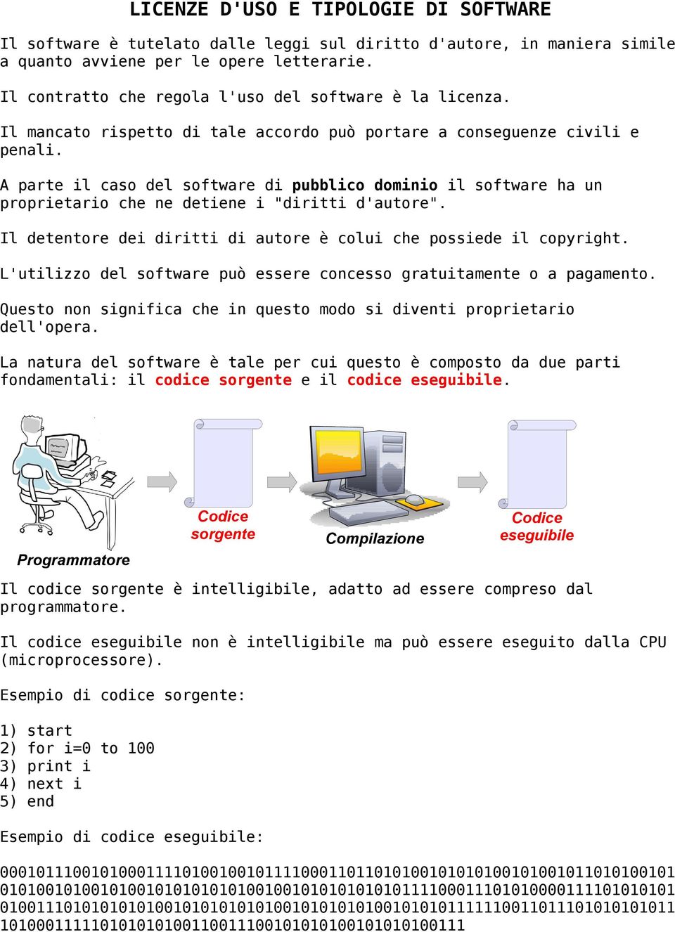 A parte il caso del software di pubblico dominio il software ha un proprietario che ne detiene i "diritti d'autore". Il detentore dei diritti di autore è colui che possiede il copyright.