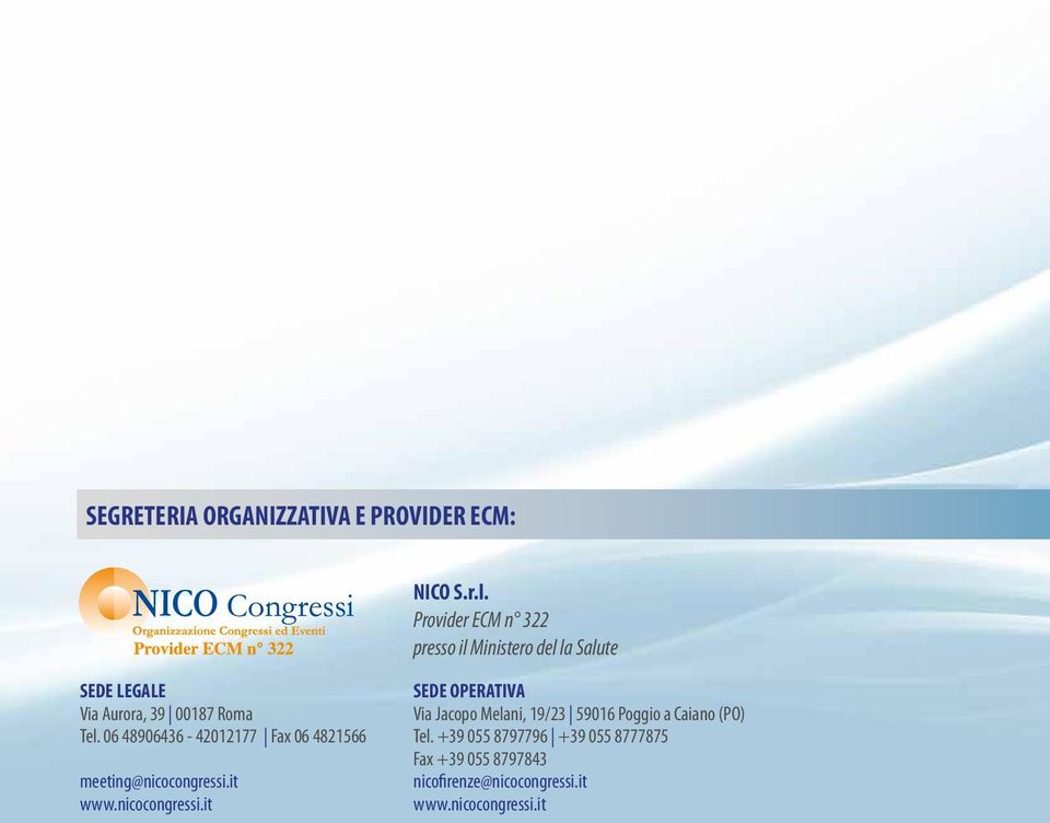 06 48906436-42012177 Fax 06 4821566 meeting@nicocongressi.