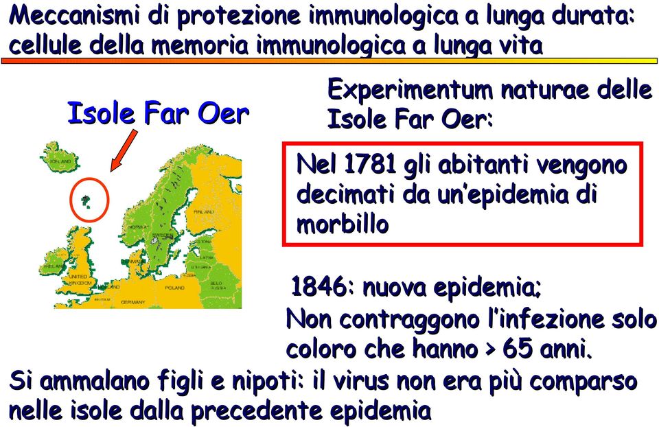 da un epidemia di morbillo 1846: nuova epidemia; Non contraggono l infezione solo coloro che hanno >