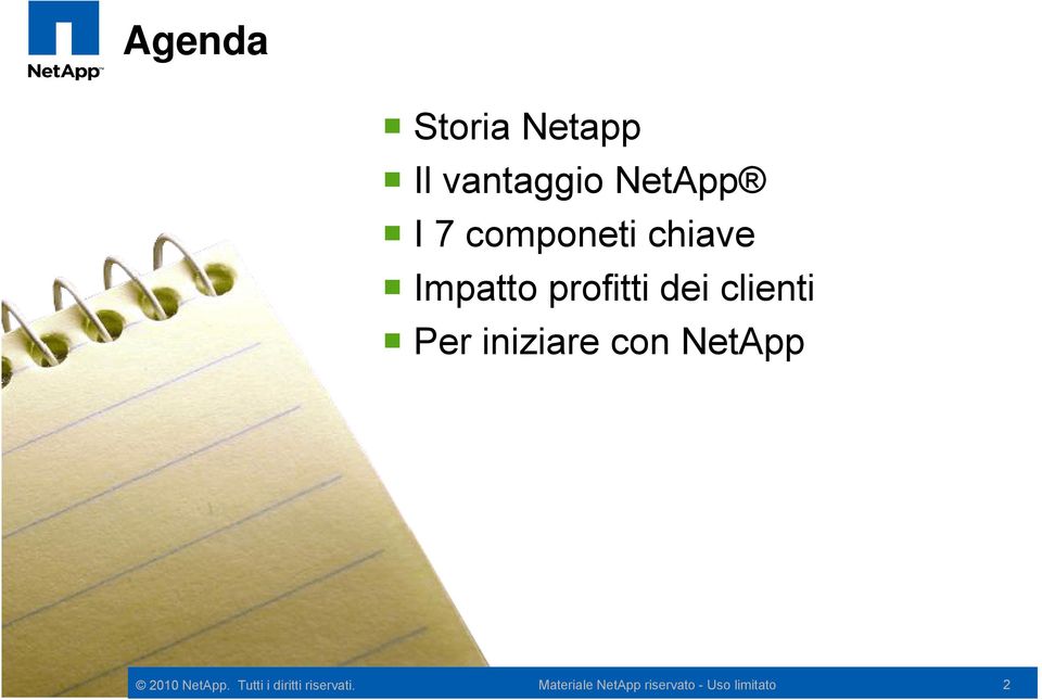 iniziare con NetApp 2010 NetApp.