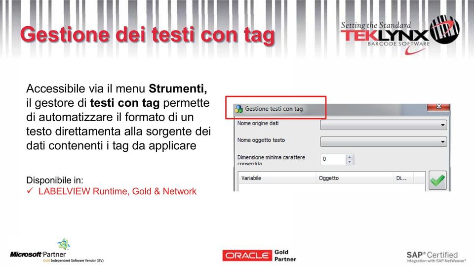 formato di un testo direttamenta alla sorgente dei dati