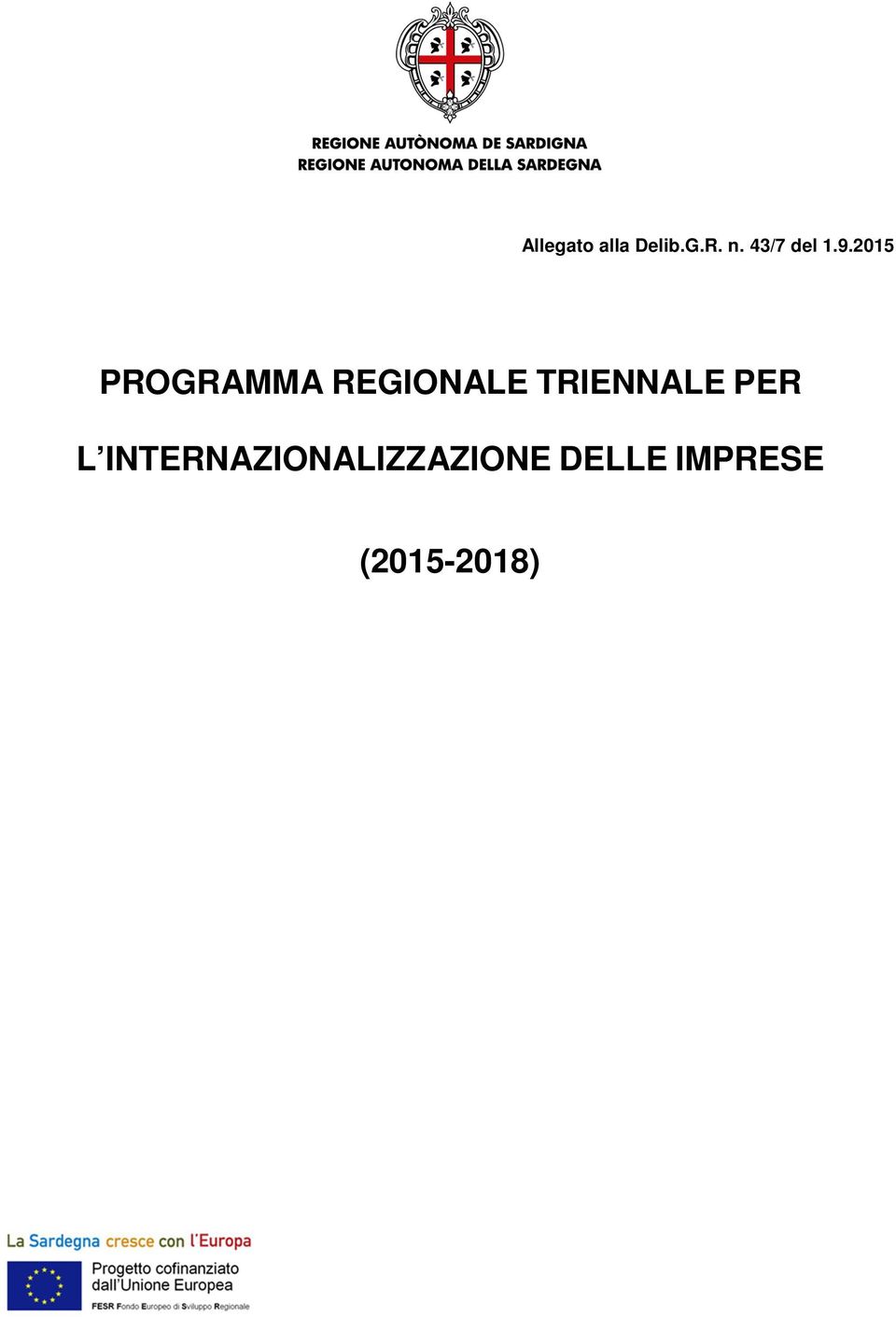 2015 PROGRAMMA REGIONALE