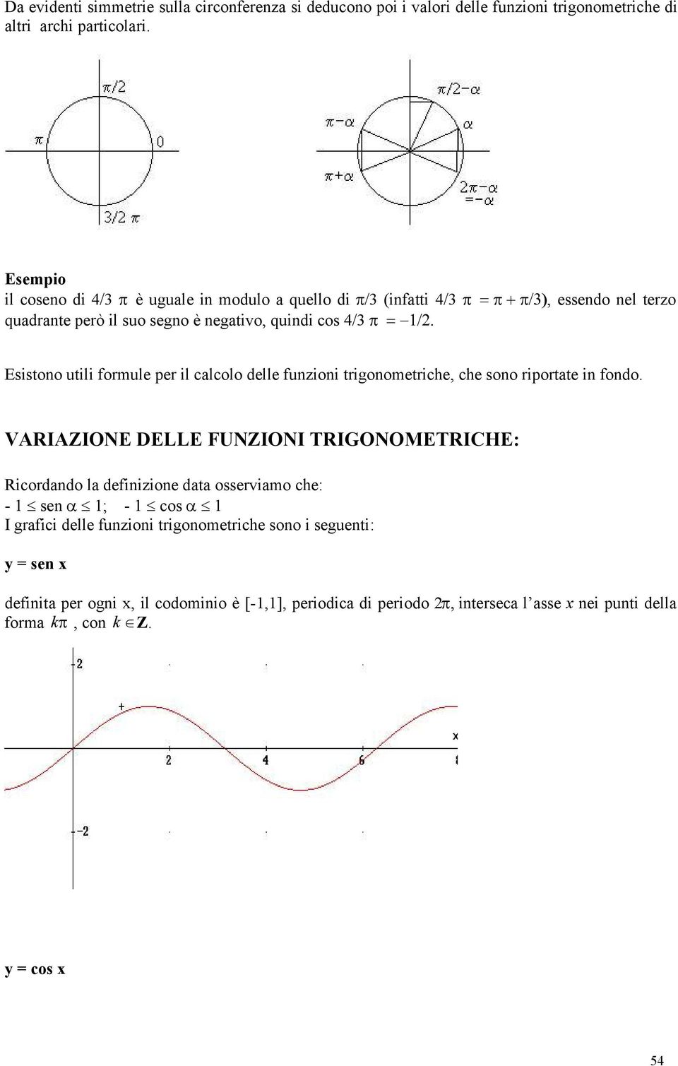 er il calcolo delle funzioni trigonometriche, che sono riortate in fondo.