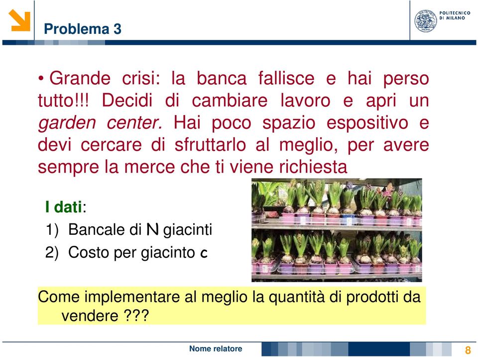 Hai poco spazio espositivo e devi cercare di sfruttarlo al meglio, per avere sempre la