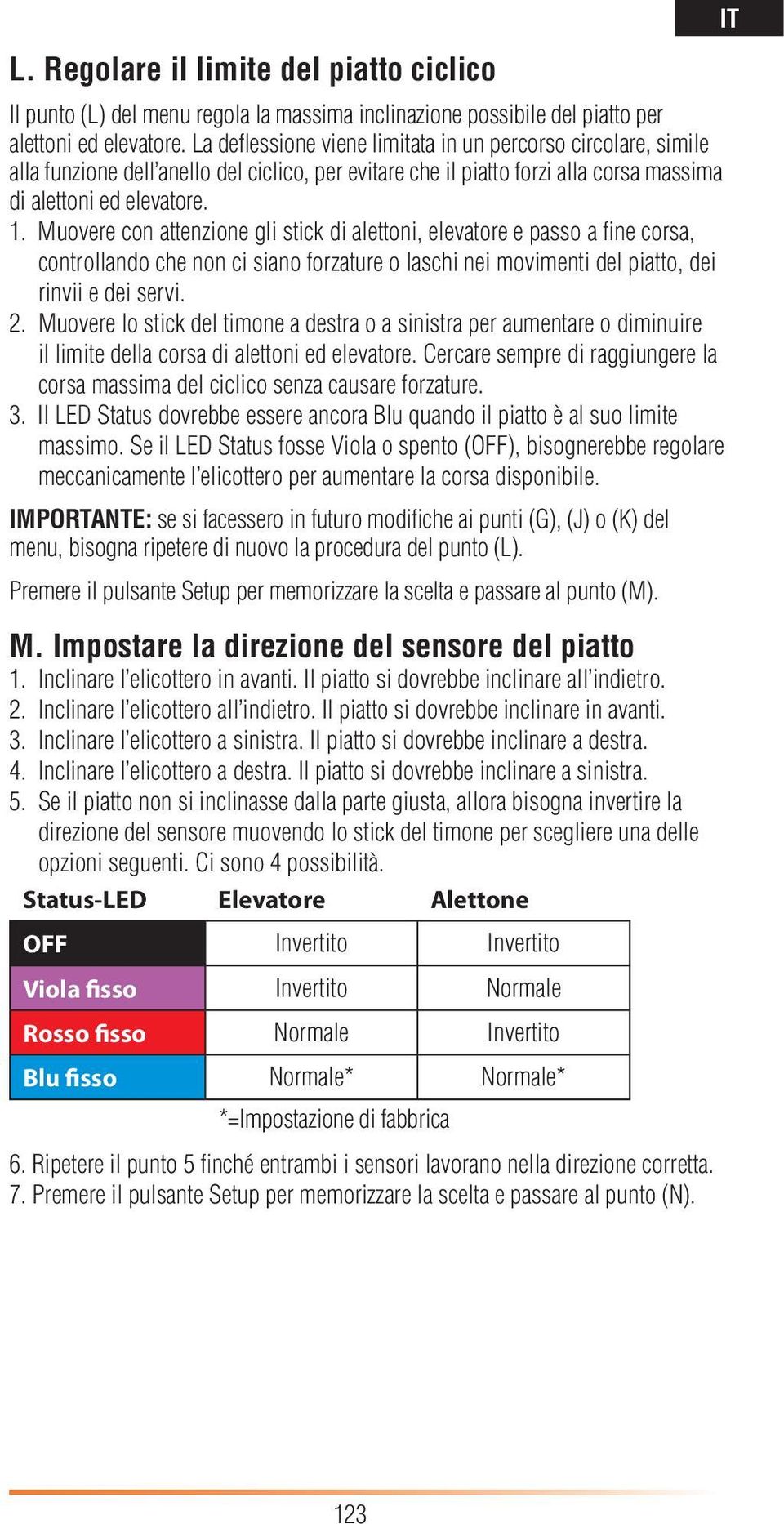 Muovere con attenzione gli stick di alettoni, elevatore e passo a fine corsa, controllando che non ci siano forzature o laschi nei movimenti del piatto, dei rinvii e dei servi. 2.