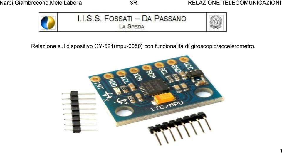 sul dispositivo GY-521(mpu-6050) con