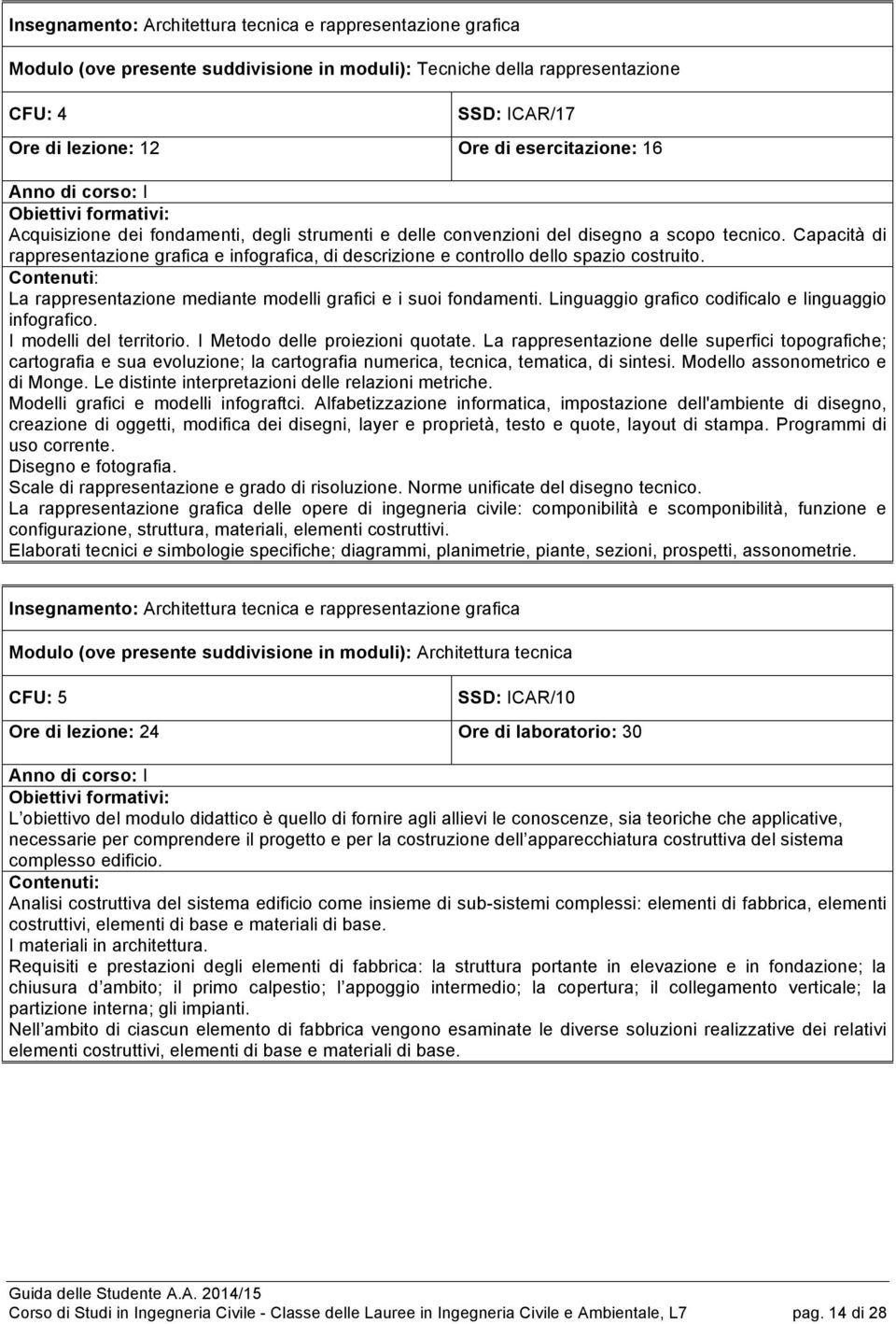 Capacità di rappresentazione grafica e infografica, di descrizione e controllo dello spazio costruito. La rappresentazione mediante modelli grafici e i suoi fondamenti.